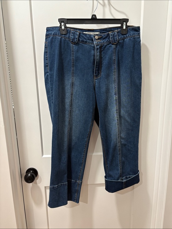Cato Denim - Cato Dark Blue Cropped Jeans with Cuffed Hem